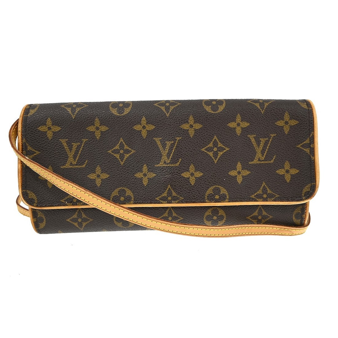 Louis Vuitton Monogram Pochette Twin GM Crossbody Bag: Louis Vuitton Monogram Pochette Twin GM Crossbody Bag This Louis Vuitton Pochette Twin GM crossbody bag features the iconic monogram canvas leather exterior with a brown color scheme and logo accents.