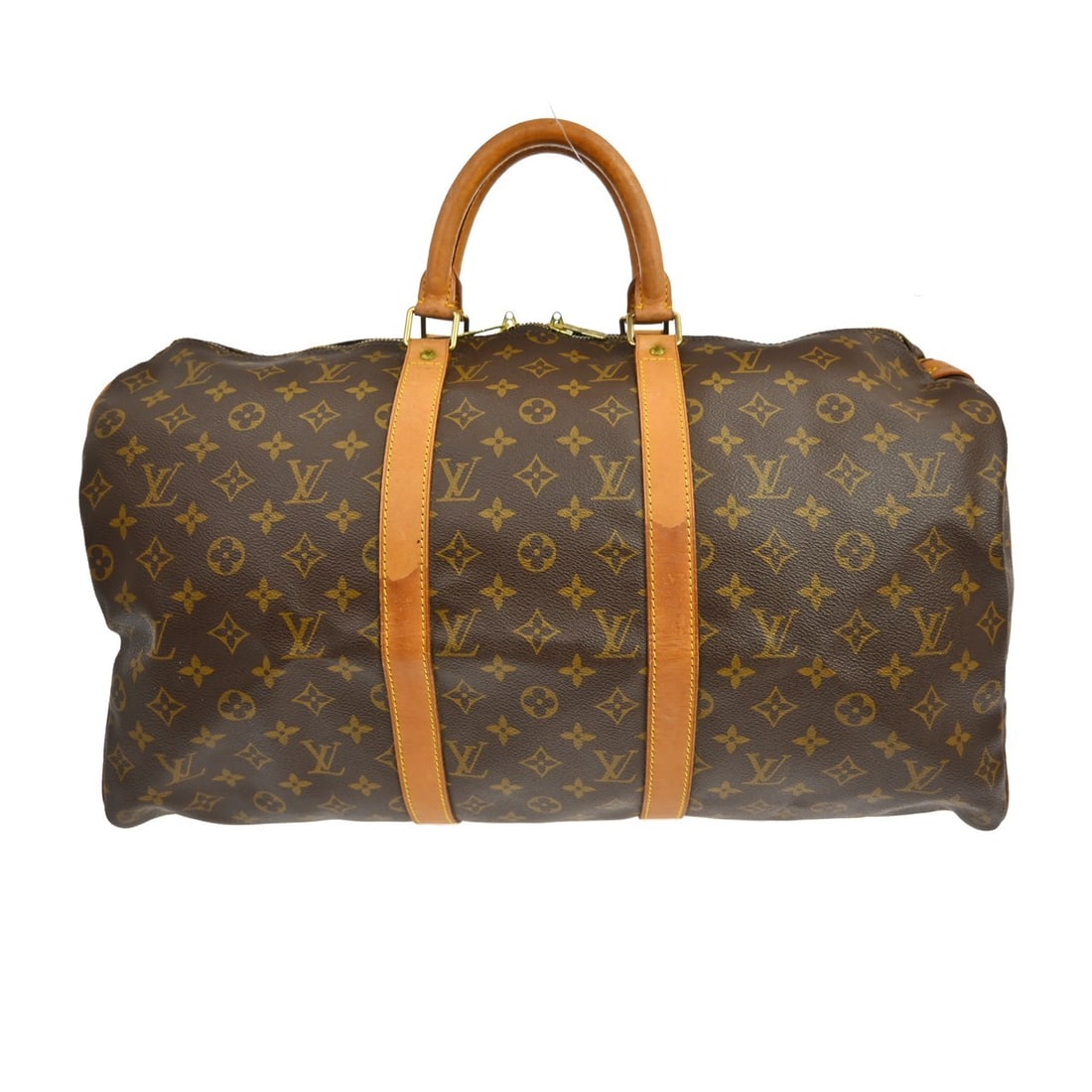 Louis Vuitton Keepall Monogram Canvas Travel Bag 50cm x 29cm x 22cm: Louis Vuitton Keepall Monogram Canvas Travel Bag 50cm x 29cm x 22cm This Louis Vuitton Keepall Bag features the iconic monogram canvas in brown and is designed for unisex use. Crafted in France, it of