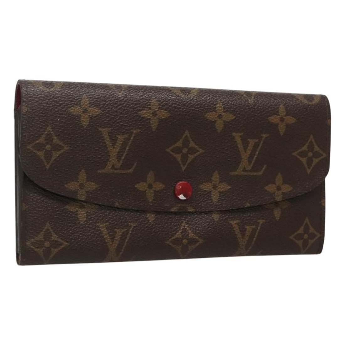 Emilie Long Wallet Monogram Canvas Red M60697 by Louis Vuitton: Emilie Long Wallet Monogram Canvas Red M60697 by Louis Vuitton This is a Louis Vuitton Emilie long wallet crafted in monogram canvas with a red interior. Designed for women, it features a spacious lay