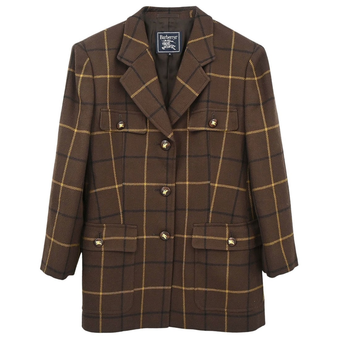 Burberrys Brown Wool Women Jacket Single Button (1 of 15)