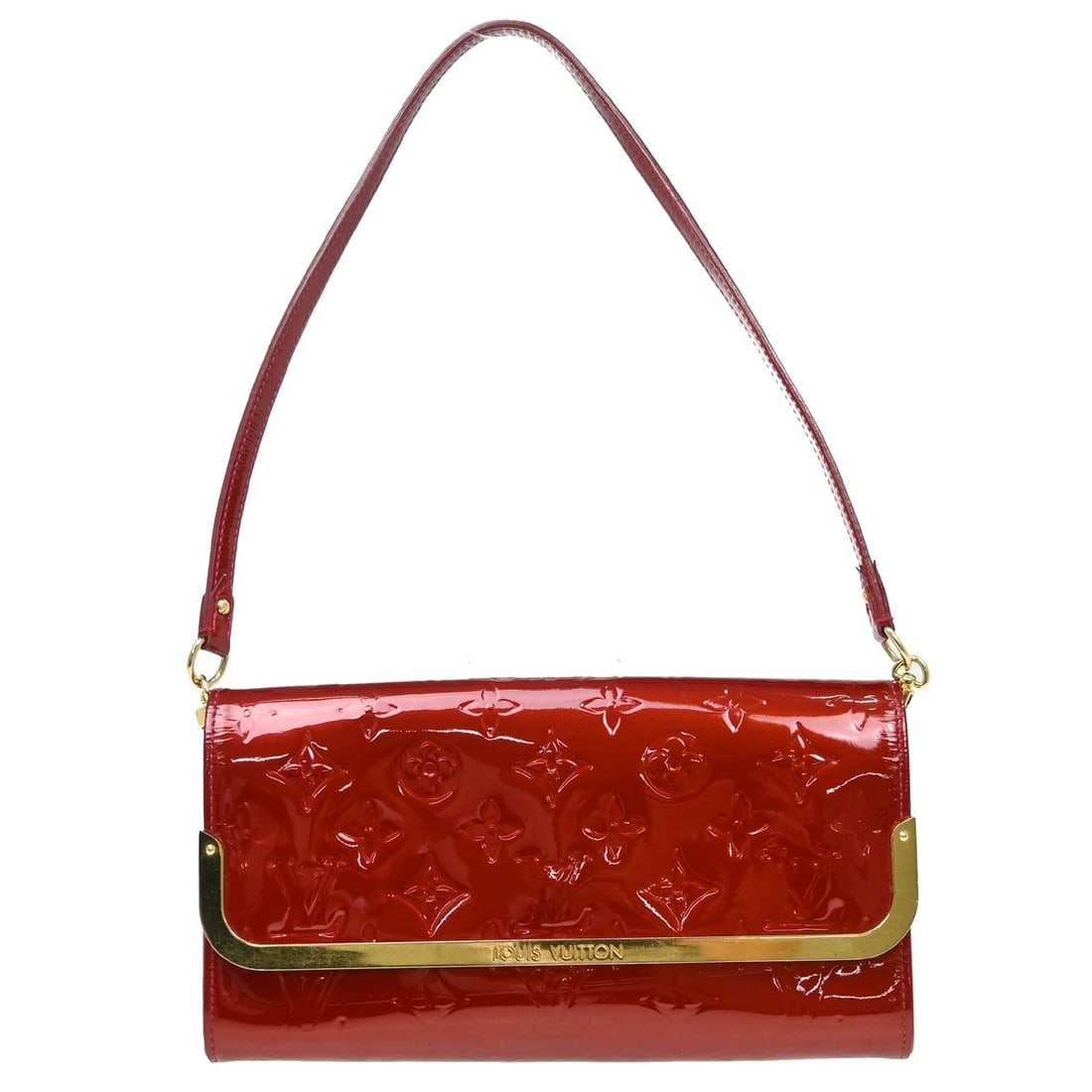 Louis Vuitton Rossmore MM Vernis red patent leather bag: Louis Vuitton Rossmore MM Vernis red patent leather bag This Louis Vuitton Monogram Vernis Rossmore MM 2-way bag features a stylish red monogram patent leather exterior and a matching red leather lini