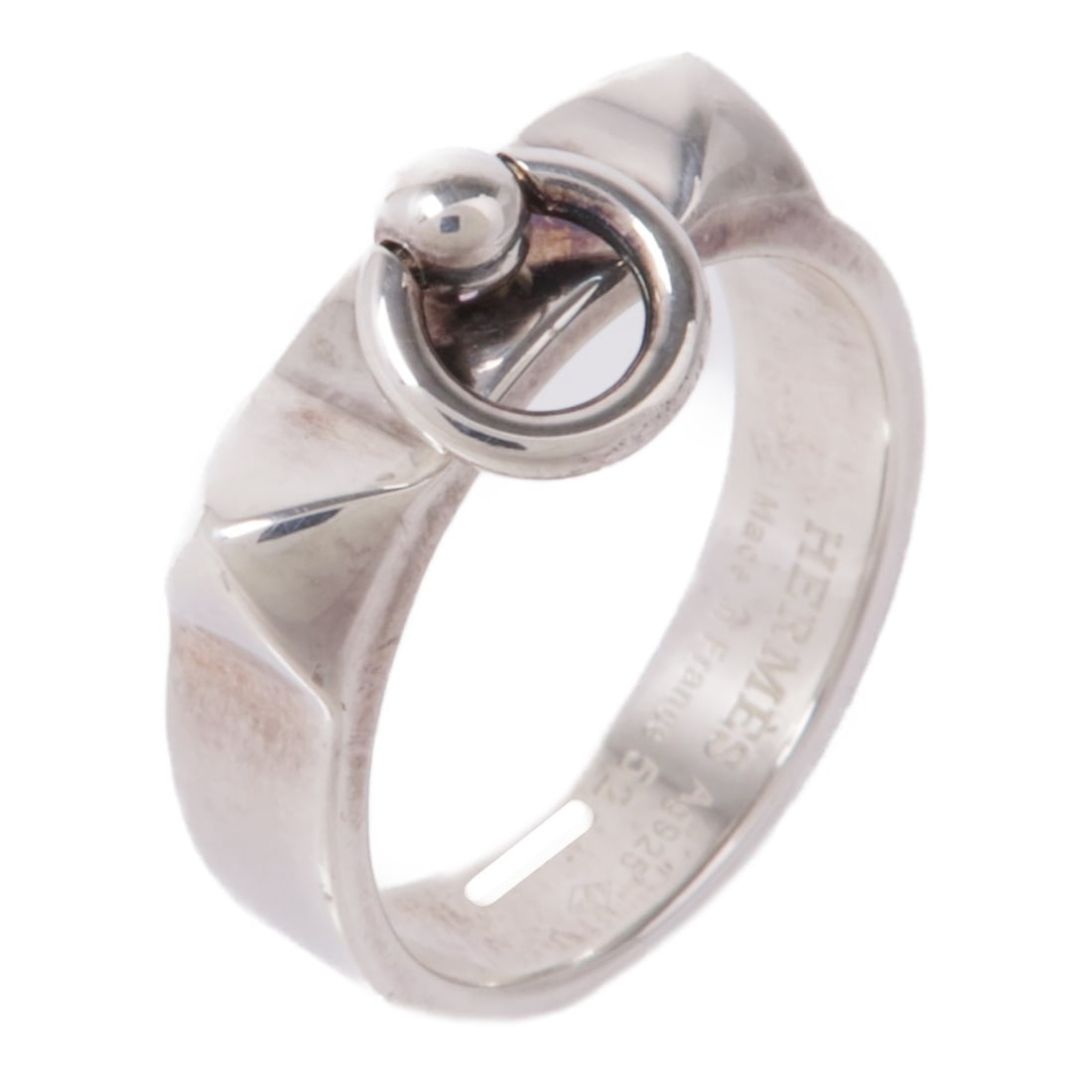 HERMES Collier de Chien 925 Sterling Silver Ring Size 52 US 6: HERMES Collier de Chien 925 Sterling Silver Ring Size 52 US 6 Elevate your style with this exquisite HERMES Collier de Chien ring, crafted from 925 sterling silver. This elegant piece features a sleek