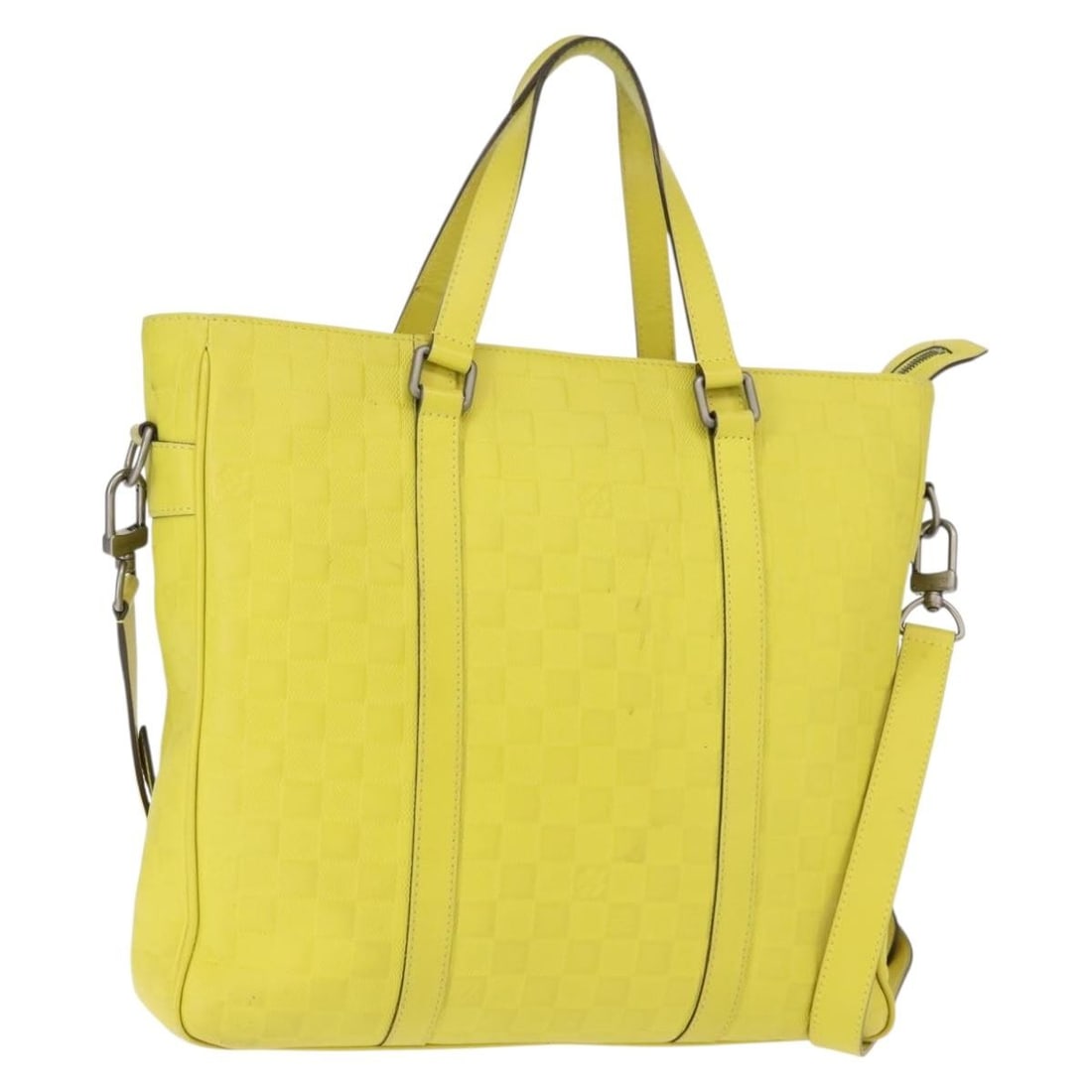 LOUIS VUITTON Damier Infini Tadao PM Yellow Hand Bag N41393 Auth: LOUIS VUITTON Damier Infini Tadao PM Yellow Hand Bag N41393 Auth This LOUIS VUITTON Damier Infini Tadao PM 2Way Bag showcases the brand's iconic craftsmanship and luxurious style. Constructed from hig