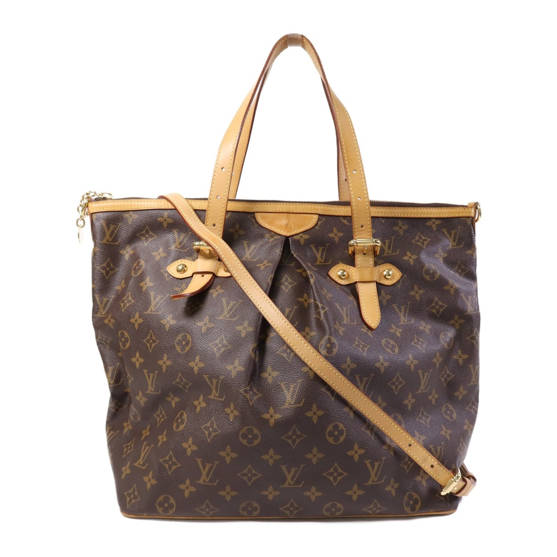 LOUIS VUITTON Palermo GM 2 Way Shoulder Bag M40146 Monogram Brown: LOUIS VUITTON Palermo GM 2 Way Shoulder Bag M40146 Monogram Brown This Louis Vuitton Palermo GM handbag combines elegance with functionality, crafted from durable PVC coated canvas in a classic brown 