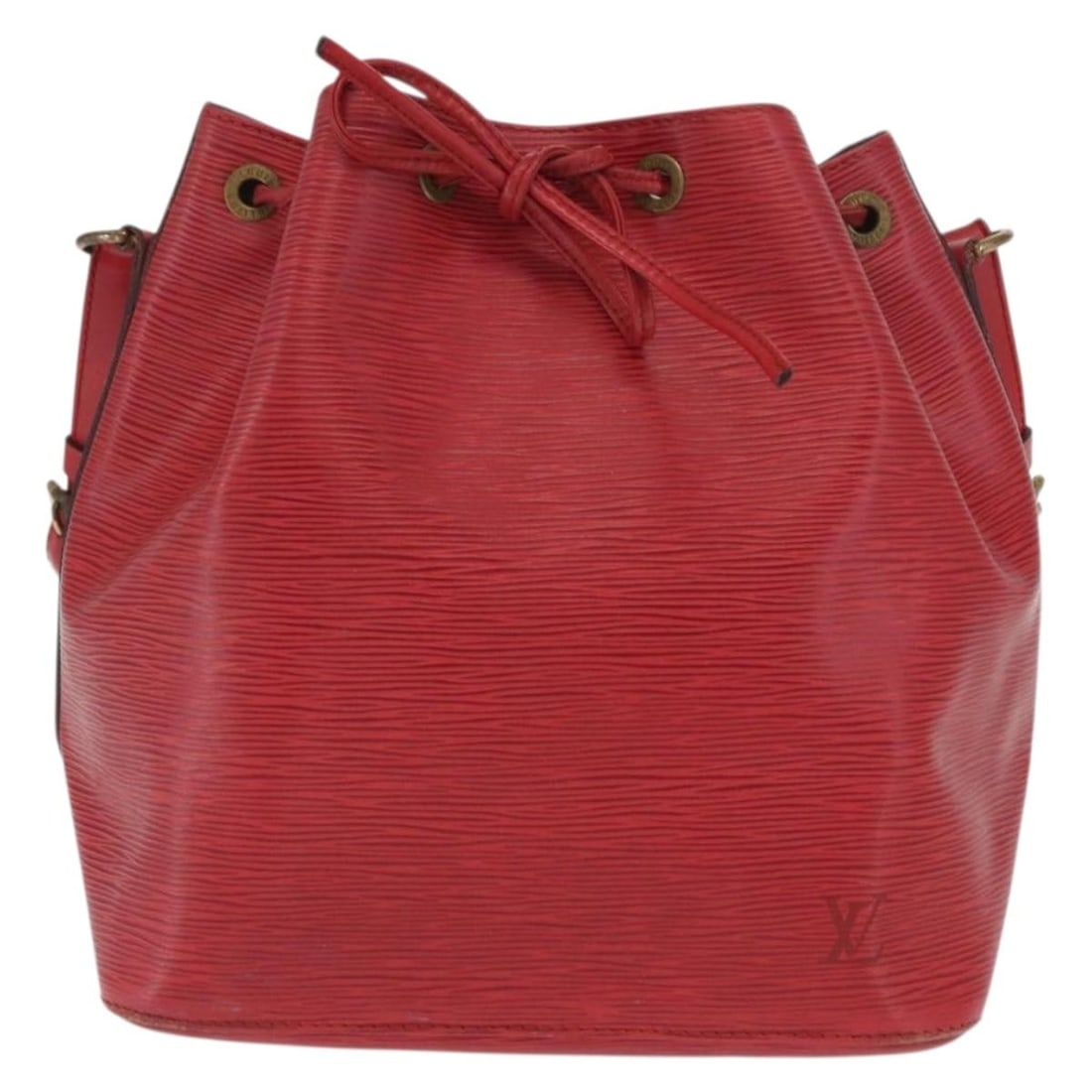 Louis Vuitton Petit Noe Epi Leather Red Shoulder Bag: Louis Vuitton Petit Noe Epi Leather Red Shoulder Bag The Louis Vuitton Petit Noe handbag is crafted from red Epi leather and designed for women. This model features a drawstring closure, shoulder stra