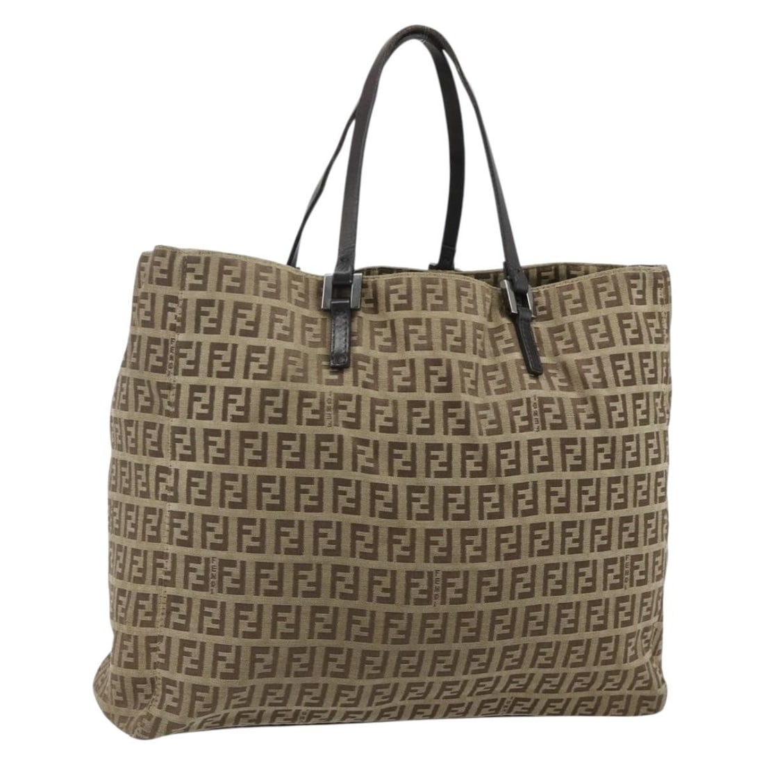 FENDI Zucca Canvas Women Handbag Black Brown Italy: FENDI Zucca Canvas Women Handbag Black Brown Italy This FENDI hand bag features the iconic Zucca canvas in black and brown tones. Crafted in Italy, it is designed for women and offers a classic silhou