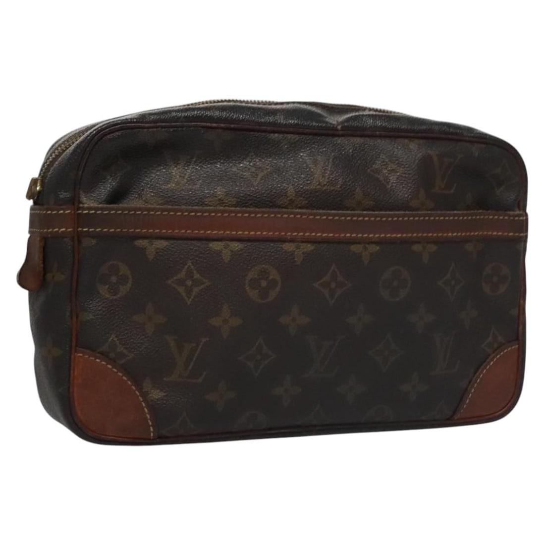 Louis Vuitton Compiegne 28 Monogram Canvas Clutch Bag M51845 France: Louis Vuitton Compiegne 28 Monogram Canvas Clutch Bag M51845 France This Louis Vuitton Compiegne 28 clutch bag features the iconic monogram canvas exterior and is designed for women. The bag is crafte
