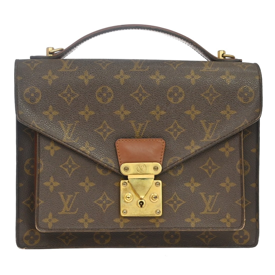 Louis Vuitton Monceau 28 Monogram Canvas Handbag: Louis Vuitton Monceau 28 Monogram Canvas Handbag This Louis Vuitton Monogram Monceau 28 business handbag features the brand's signature monogram canvas exterior with logo accents. Designed in a medium