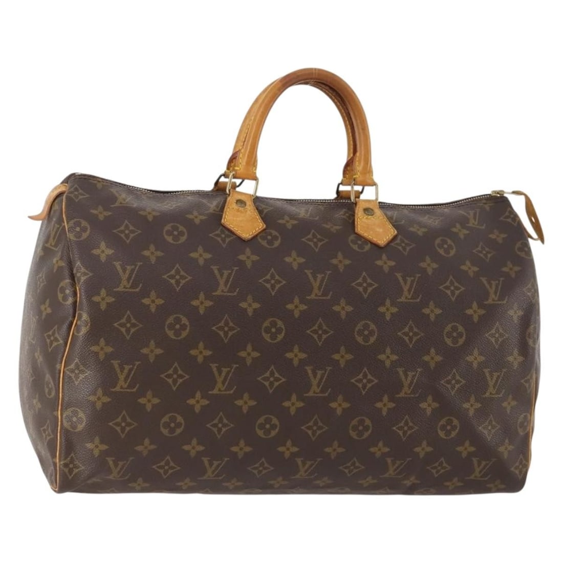 Monogram Canvas Speedy 40 Handbag M41522 by Louis Vuitton: Monogram Canvas Speedy 40 Handbag M41522 by Louis Vuitton This Louis Vuitton Speedy 40 handbag features the iconic Monogram canvas exterior with natural leather trim. Designed for women, it offers a s