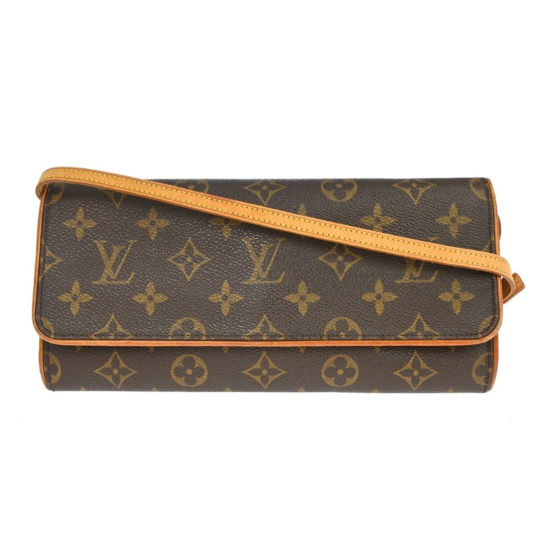 Louis Vuitton Twin Monogram Canvas Handbag: Louis Vuitton Twin Monogram Canvas Handbag This Louis Vuitton Twin Handbag features the brand's iconic monogram canvas in a brown color. Designed for women, it is crafted from durable canvas material 