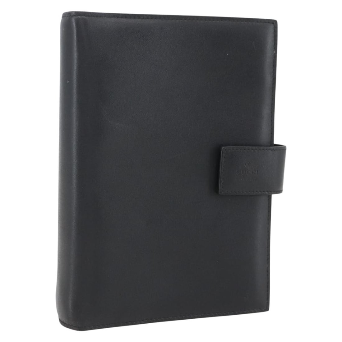 GUCCI Black Leather Day Planner Cover 031 2118 0915 Auth: GUCCI Black Leather Day Planner Cover 031 2118 0915 Auth This elegant GUCCI Day Planner Cover is crafted from high-quality black leather, showcasing the brand's commitment to luxury and style. Designe