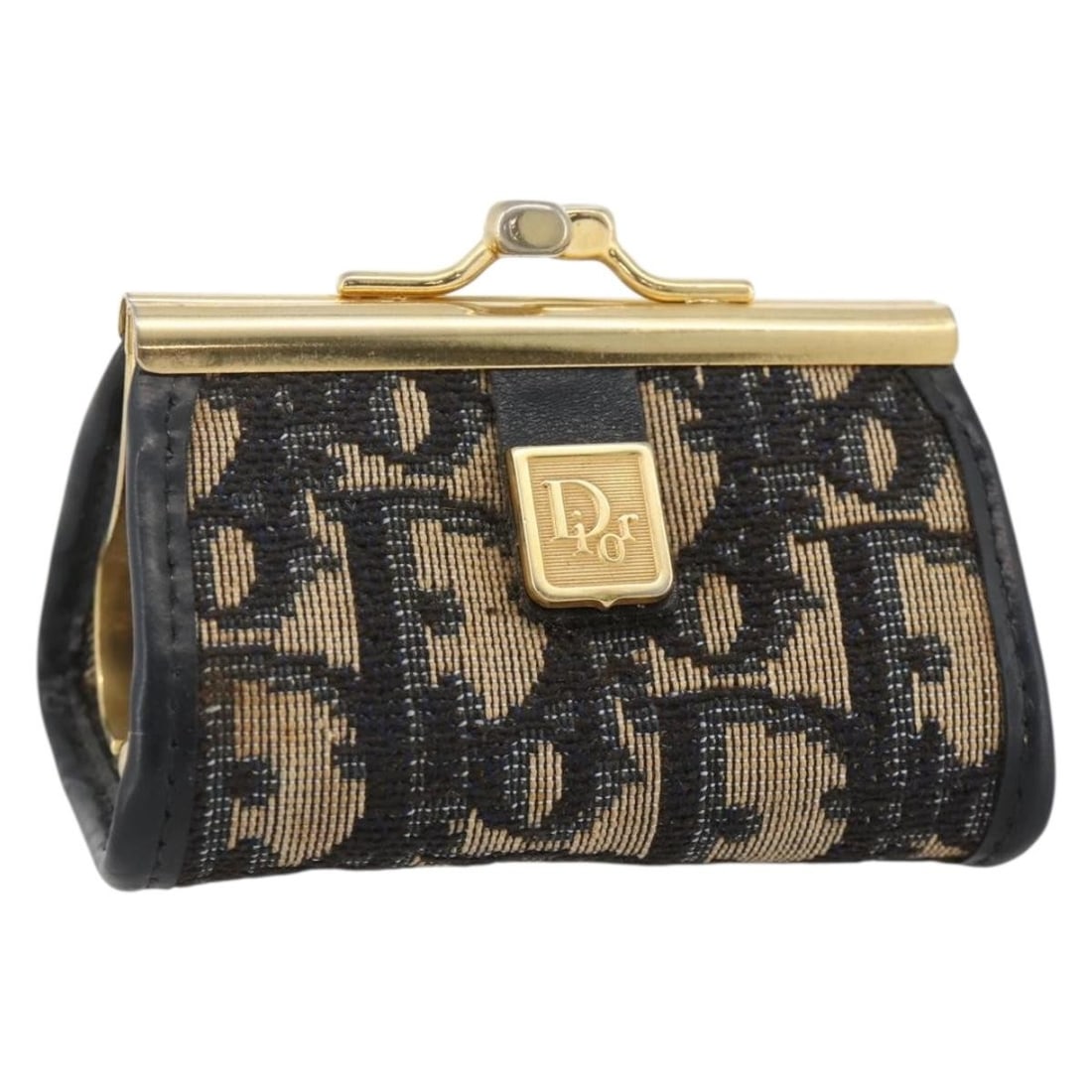 Navy Trotter Canvas Coin Purse by Christian Dior Gold Accents (1 of 10)