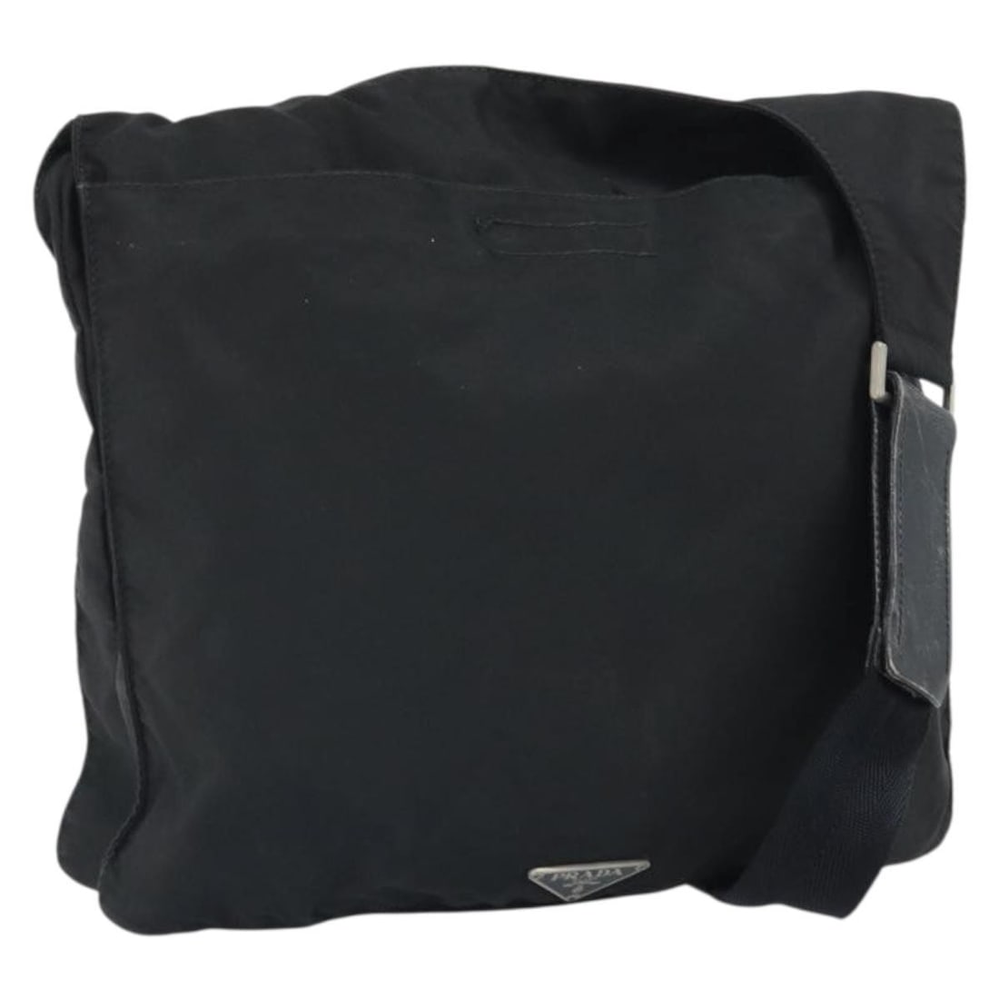 Prada Black Nylon Shoulder Bag Silver Trim Italy (1 of 18)