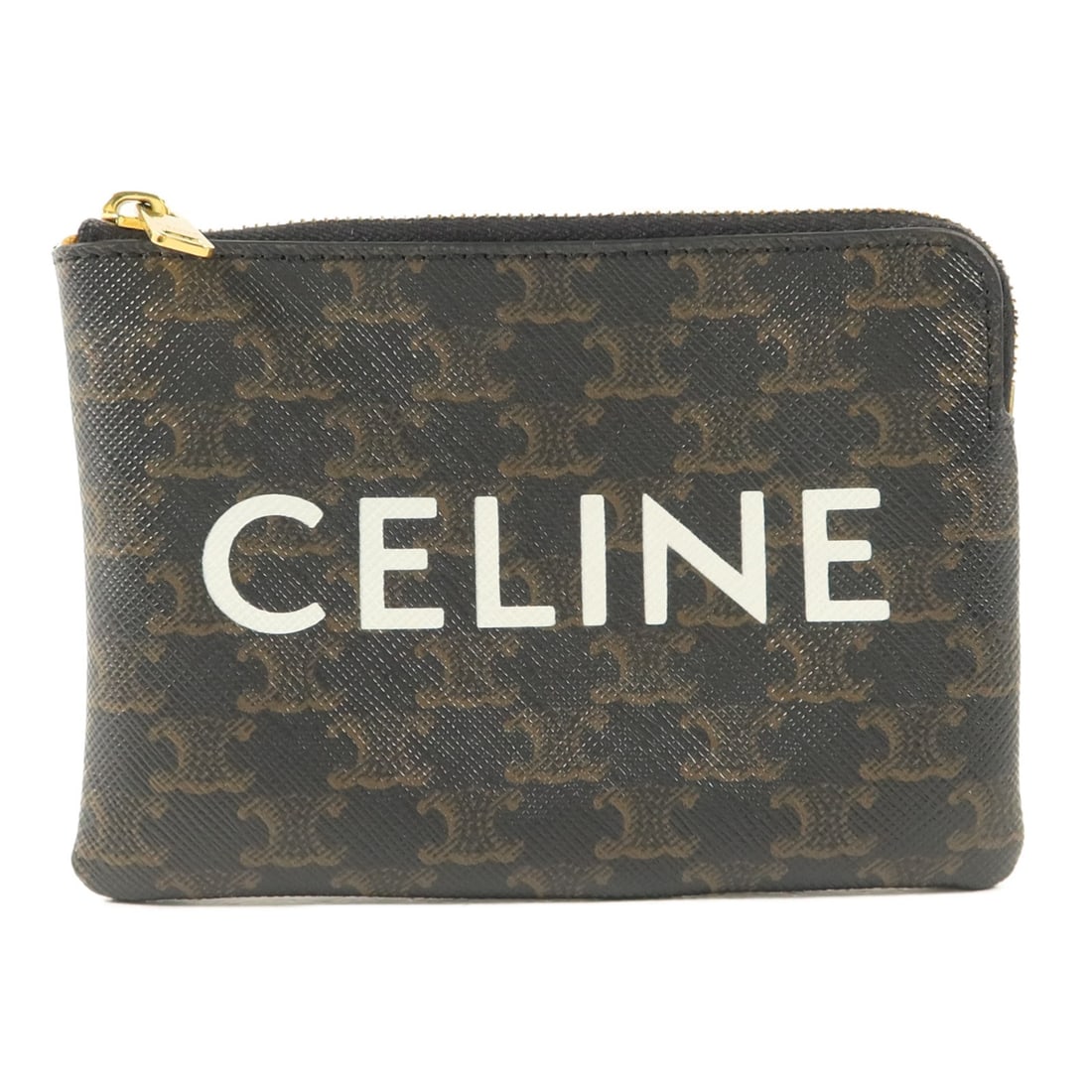 CELINE Black PVC Coated Canvas Coin Purse GHW: CELINE Black PVC Coated Canvas Coin Purse GHW This CELINE coin purse is crafted from durable PVC coated canvas in classic black, featuring a sleek design suitable for daily use. Made in France, it is 