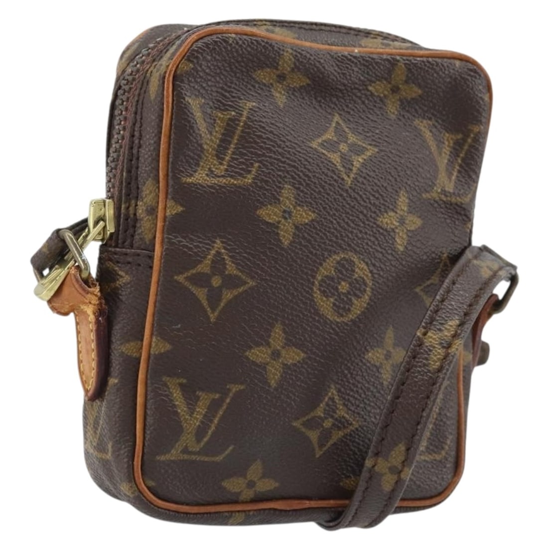 Louis Vuitton Mini Danube Monogram Canvas Shoulder Bag M45268 France: Louis Vuitton Mini Danube Monogram Canvas Shoulder Bag M45268 France This Louis Vuitton Monogram Mini Danube shoulder bag features the iconic monogram canvas exterior in a compact design. The bag is d