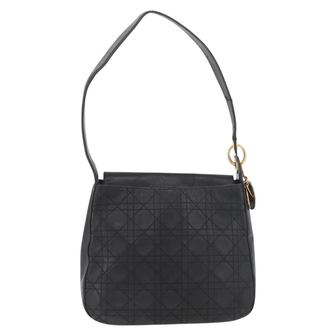 Christian Dior Black Leather Vintage Shoulder Bag: Christian Dior Black Leather Vintage Shoulder Bag This Christian Dior vintage shoulder bag is crafted from black leather and designed for women. The bag features a classic silhouette with a shoulder s