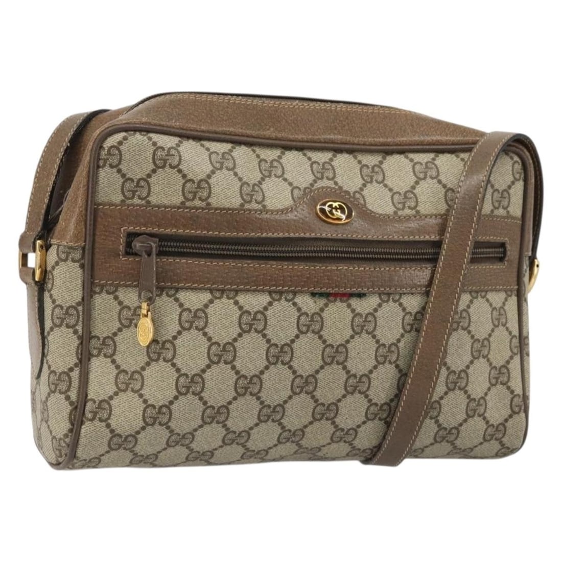 Gucci GG Supreme beige gold PVC shoulder bag 24 02 005: Gucci GG Supreme beige gold PVC shoulder bag 24 02 005 This Gucci GG Supreme shoulder bag features a beige and gold color combination with PVC leather and GG canvas materials. Designed for women, the 