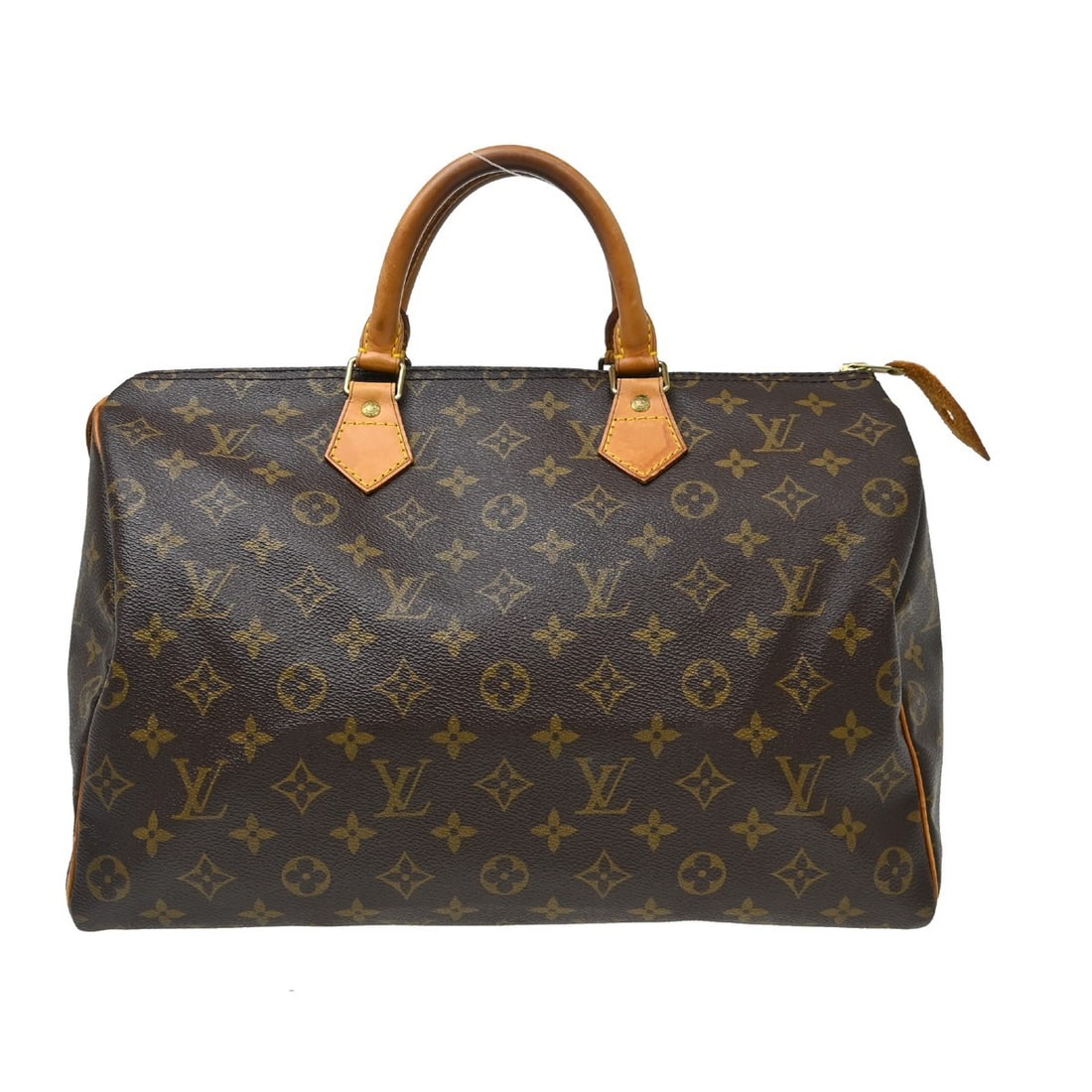 Louis Vuitton Speedy Monogram Canvas Brown Handbag: Louis Vuitton Speedy Monogram Canvas Brown Handbag This Louis Vuitton Speedy handbag features the iconic monogram canvas in brown and is designed for women. The bag is crafted from durable canvas and 