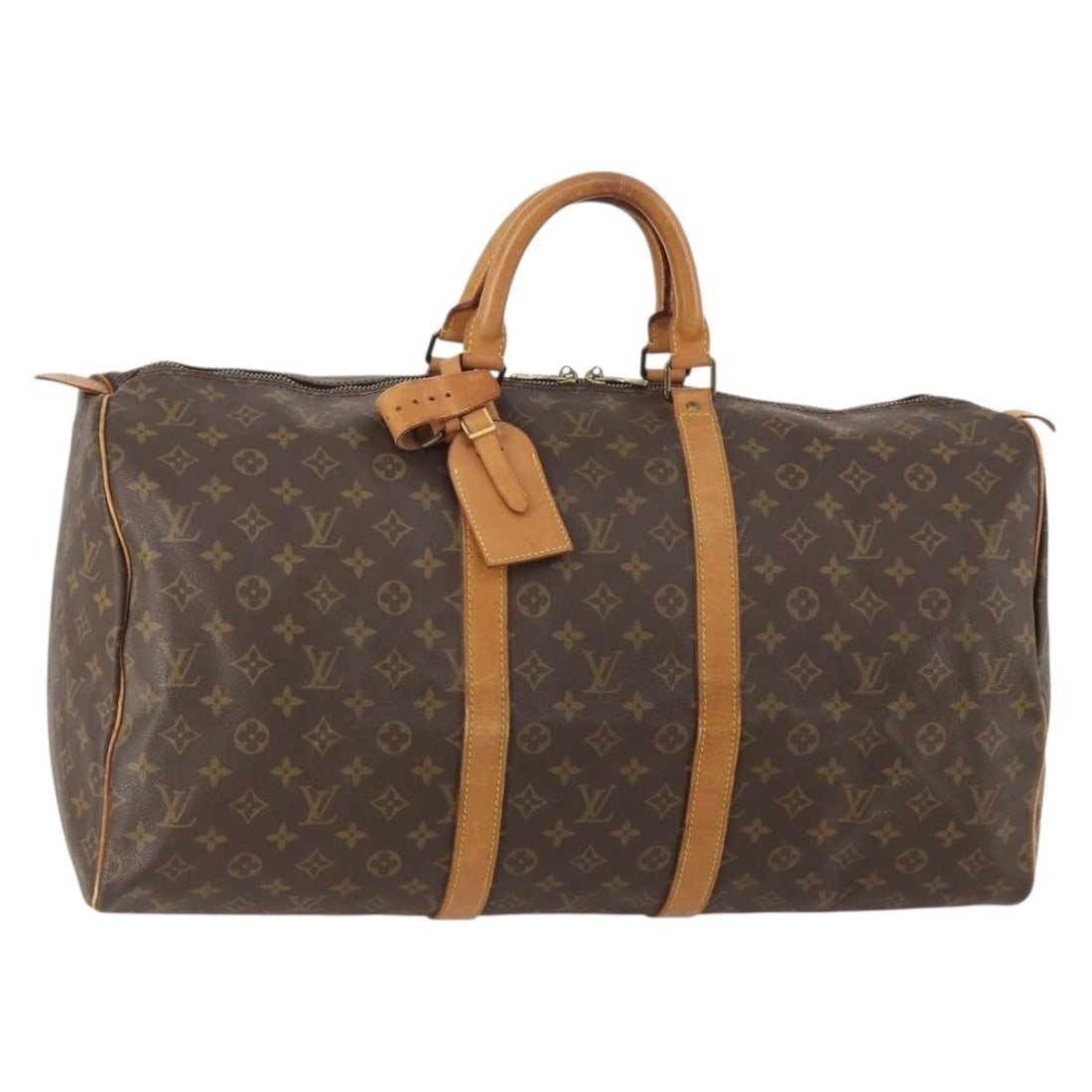 Louis Vuitton Keepall 55 Monogram Canvas Travel Bag: Louis Vuitton Keepall 55 Monogram Canvas Travel Bag This Louis Vuitton Keepall Bag features the iconic Monogram Canvas in a classic brown color. Designed for unisex use, it offers ample space and styl