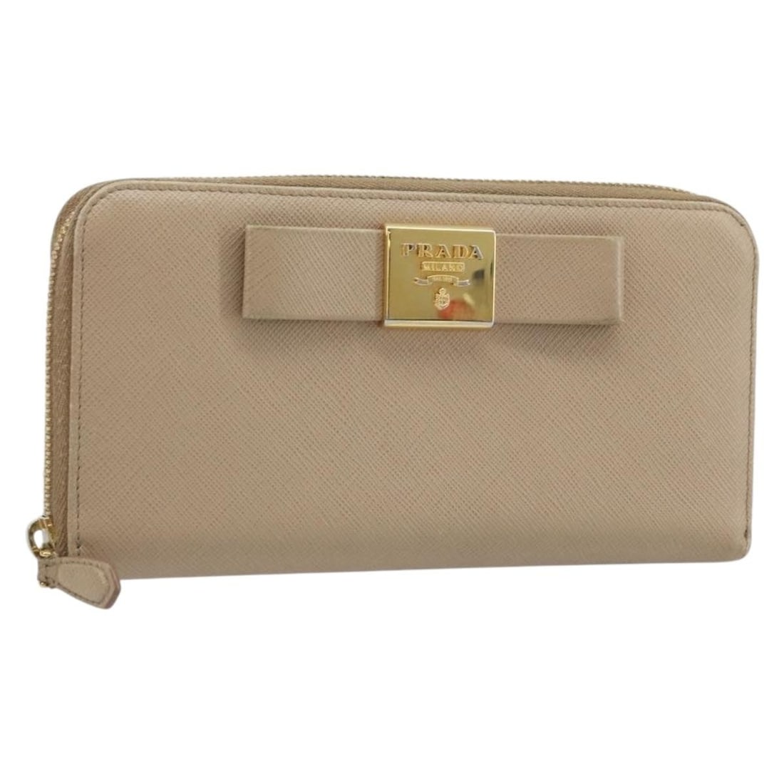 Beige Saffiano Leather Ribbon Long Wallet by Prada for Women (1 of 18)