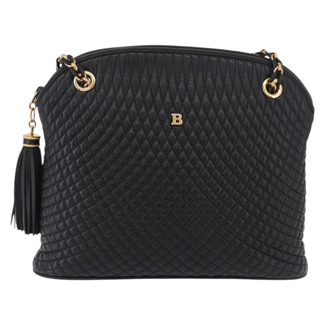 Bally Vintage Chain Shoulder Bag Black Leather: Bally Vintage Chain Shoulder Bag Black Leather This Bally vintage chain shoulder bag features a classic quilted leather design in black. The bag is crafted from quality leather and includes a chain sh