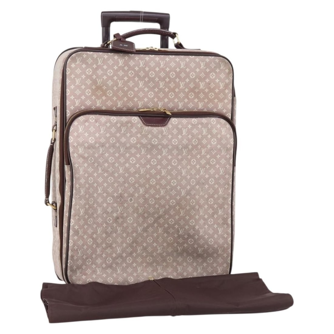 LOUIS VUITTON Monogram Idylle Pegas 55 Suitcase Sepia M40481 with Name Tag: LOUIS VUITTON Monogram Idylle Pegas 55 Suitcase Sepia M40481 with Name Tag This Louis Vuitton Monogram Idylle Pegas 55 suitcase is a stylish and functional travel companion. Crafted from durable Monog