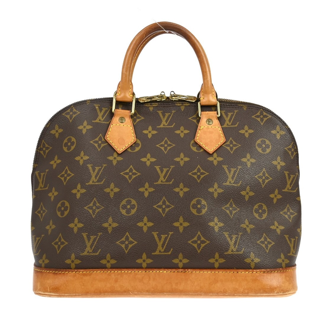Louis Vuitton Alma Brown Canvas Tote: Louis Vuitton Alma Brown Canvas Tote This Louis Vuitton Alma handbag features the iconic Monogram Canvas in a classic brown hue. Designed for women, it is crafted with durable canvas material and incl