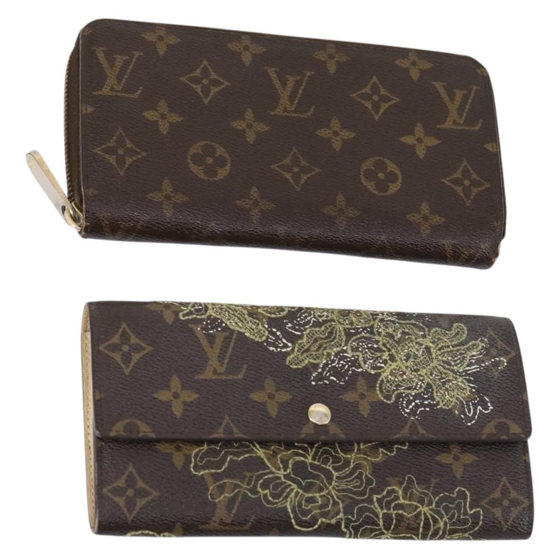 LOUIS VUITTON Monogram Wallet 2 Piece Set Authentic: LOUIS VUITTON Monogram Wallet 2 Piece Set Authentic This LOUIS VUITTON Monogram Wallet set showcases iconic Monogram Canvas, reflecting the luxury and craftsmanship associated with the brand. The exte