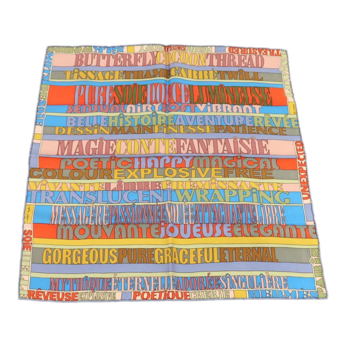 Hermes Silk Blue Multicolor 40x40cm Women Scarf: Hermes Silk Blue Multicolor 40x40cm Women Scarf This Hermes scarf features a vibrant blue and multicolor design crafted from luxurious silk. Designed for women, it showcases the brand's renowned elega