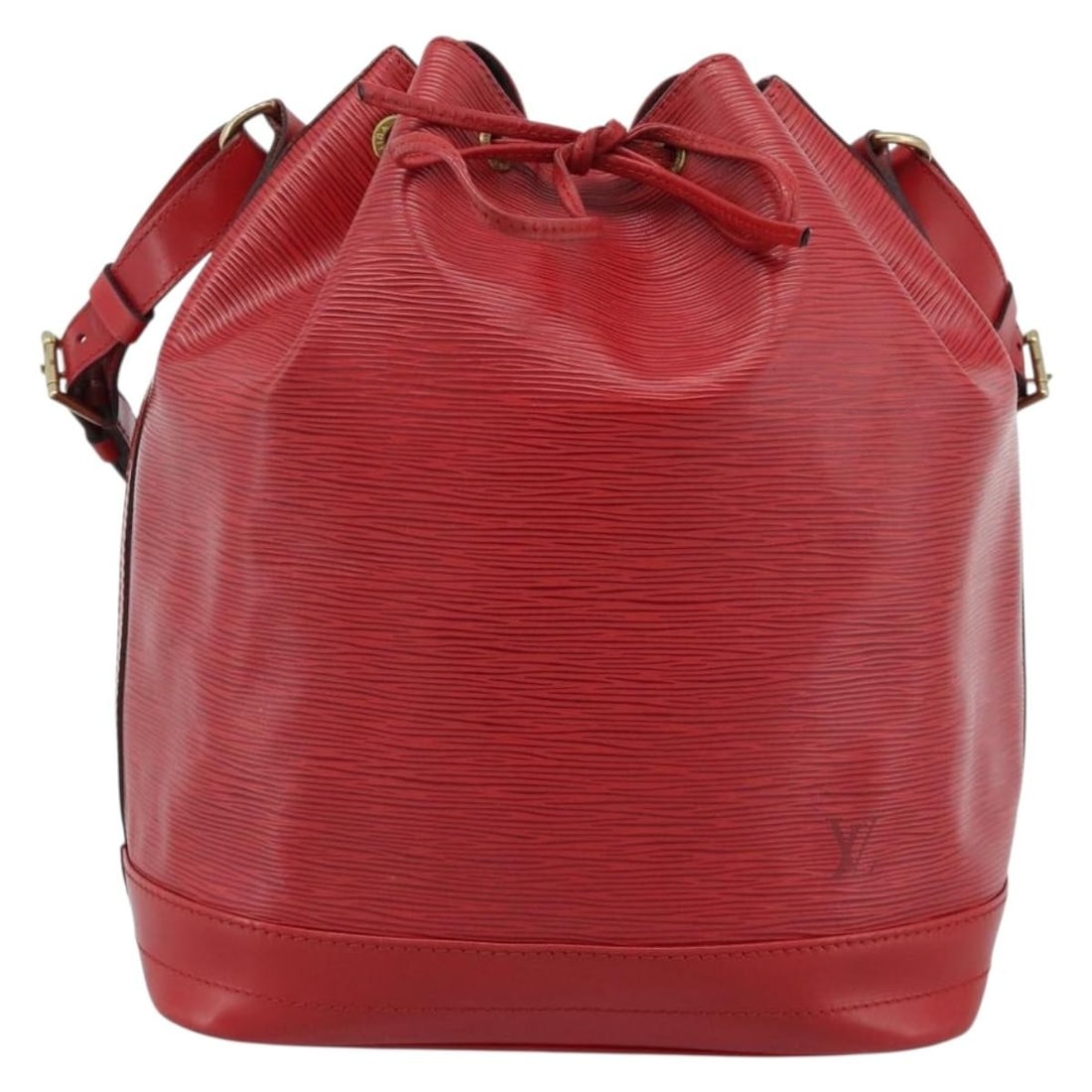 Louis Vuitton Petit Noe NM Red Epi Leather Bucket Bag: Louis Vuitton Petit Noe NM Red Epi Leather Bucket Bag This Louis Vuitton Petit Noe NM handbag is crafted from red Epi leather and designed for women. Made in France, the bag features a spacious interi