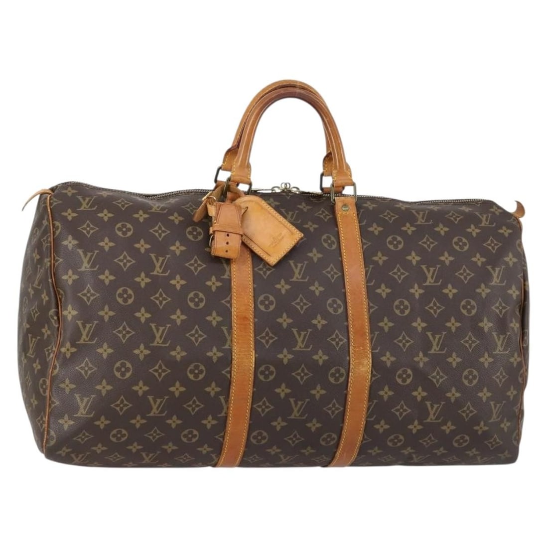 Louis Vuitton Monogram Canvas Keepall Travel Bag 55cm Brown Unisex: Louis Vuitton Monogram Canvas Keepall Travel Bag 55cm Brown Unisex This Louis Vuitton Keepall Bag features the classic Monogram canvas design in brown, offering a spacious and versatile travel option 