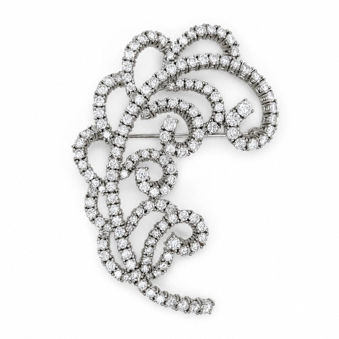 Platinum Diamond Brooch 9.00 Ct 153 Stones (1 of 5)