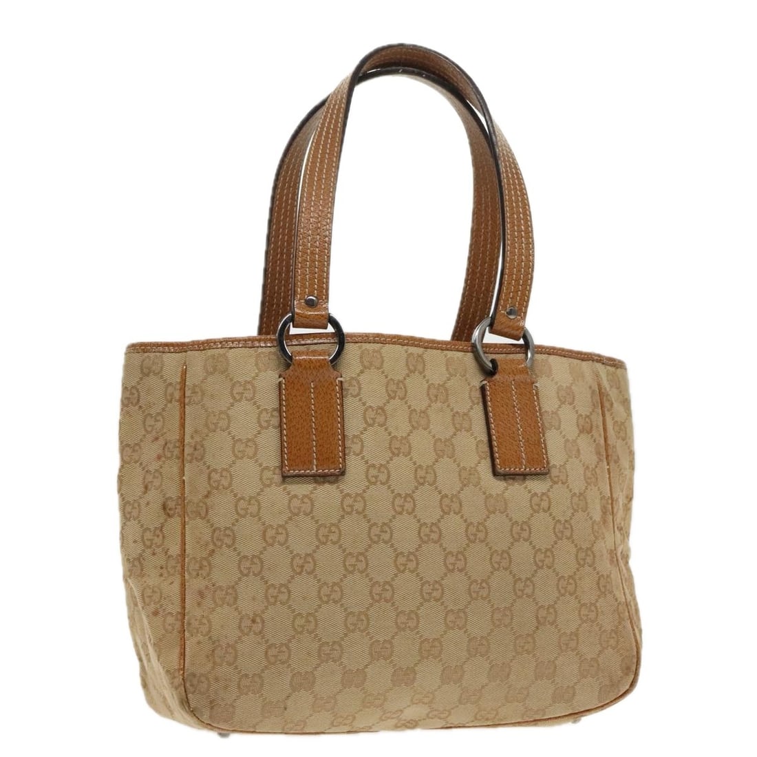 Brown Silver GG Canvas Gucci 113019 3444 Women's Handbag: Brown Silver GG Canvas Gucci 113019 3444 Women's Handbag This Gucci GG Canvas handbag features a brown and silver color scheme with the iconic GG canvas exterior. Designed for women, it offers a spaci
