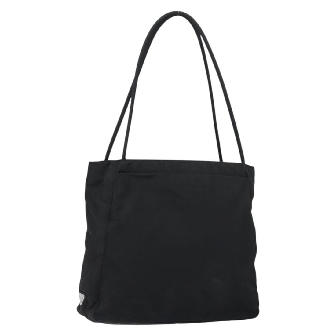 PRADA Black Nylon Tote Bag with Silver Accents Auth am9762: PRADA Black Nylon Tote Bag with Silver Accents Auth am9762 This authentic PRADA tote bag is a stylish and functional accessory crafted from durable nylon in a classic black and silver color scheme. Me