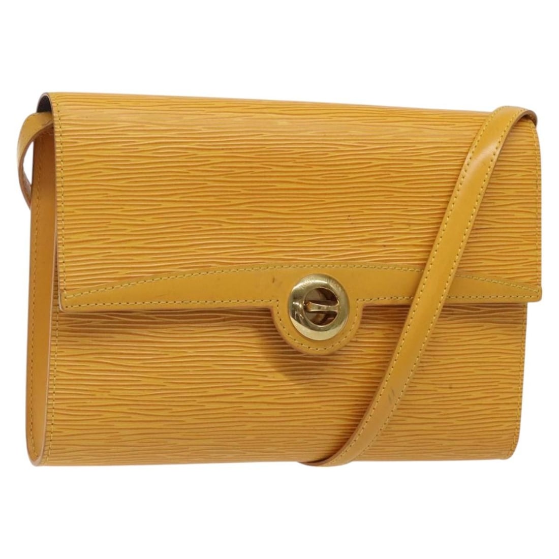 Louis Vuitton Epi Leather Yellow Shoulder Bag M52579 with Strap: Louis Vuitton Epi Leather Yellow Shoulder Bag M52579 with Strap This Louis Vuitton Epi Arsch Shoulder Bag features a distinctive yellow Epi leather exterior and is designed for women. The bag includes