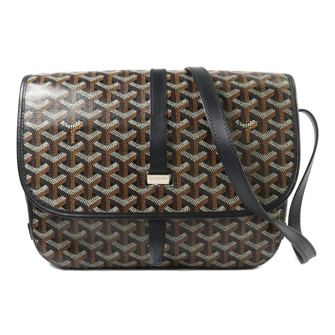 Goyard Belvedere 2 MM Black PVC Coated Canvas Shoulder Bag: Goyard Belvedere 2 MM Black PVC Coated Canvas Shoulder Bag This GOYARD Belvedere 2 MM shoulder bag features a black PVC coated canvas exterior with calfskin leather accents. Designed as a unisex acces