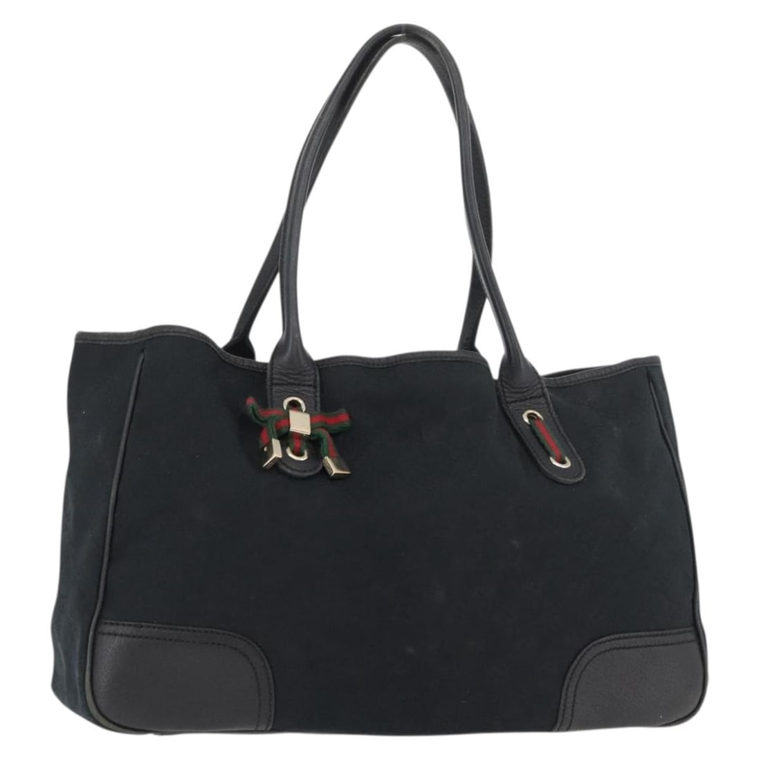 Gucci GG Canvas Sherry Line Tote Bag Black Gold 163805: Gucci GG Canvas Sherry Line Tote Bag Black Gold 163805 This Gucci GG Canvas Web Sherry Line Pretty Tote Bag features a black and gold GG canvas exterior with gold-tone accents. The bag is designed for