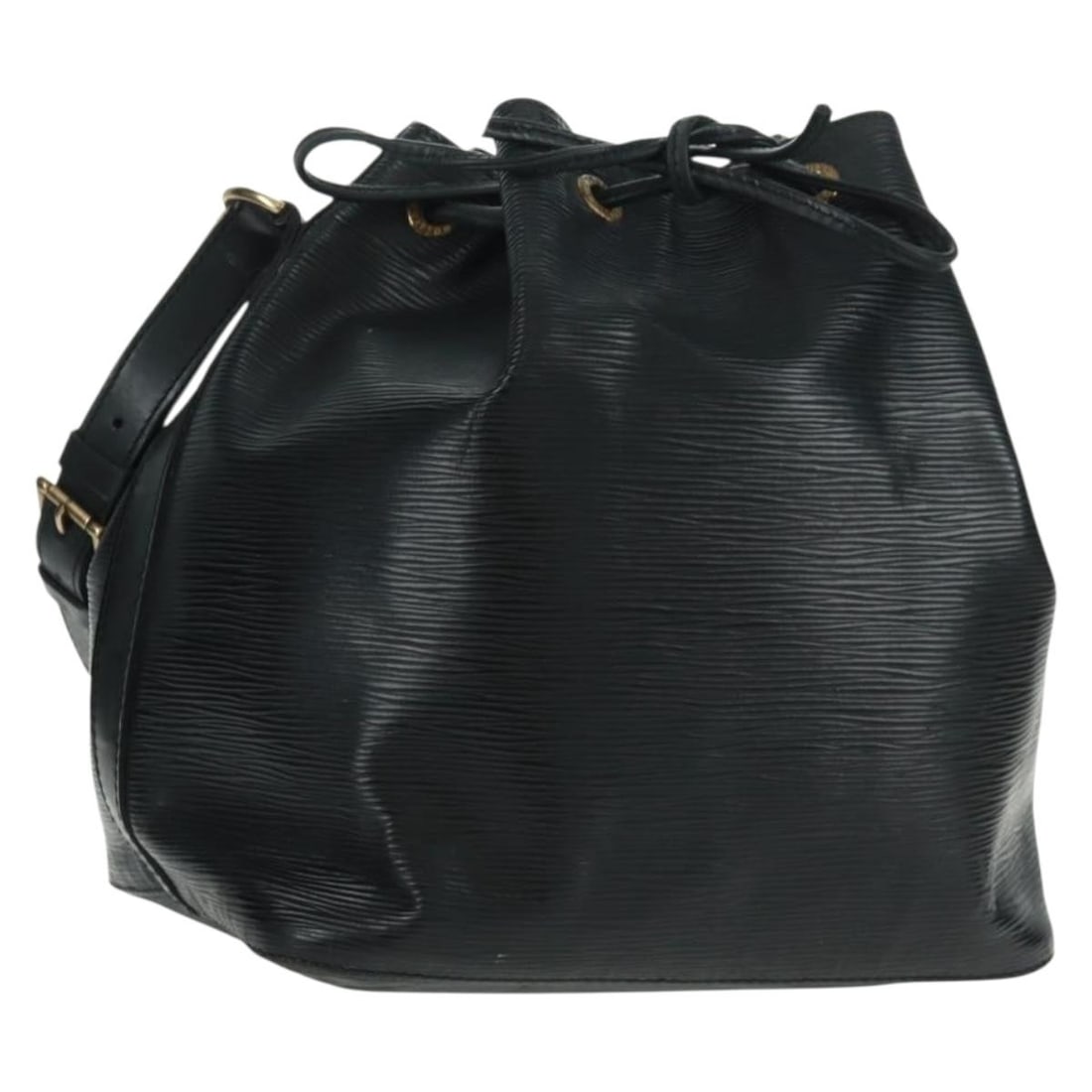 Louis Vuitton Petit Noe Black Epi Leather Shoulder Bag M44102 France: Louis Vuitton Petit Noe Black Epi Leather Shoulder Bag M44102 France This is a Louis Vuitton Epi Petit Noe shoulder bag in black, crafted from durable Epi leather. The bag features an adjustable shoul