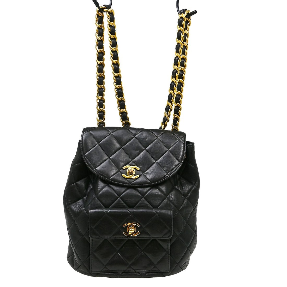 CHANEL Duma black lambskin turn lock backpack (1 of 11)