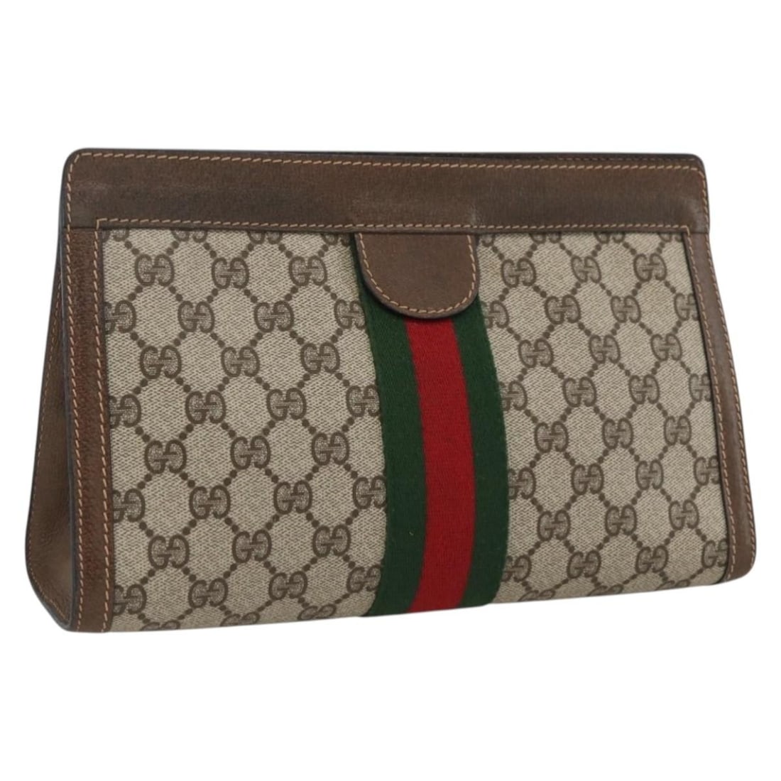 Gucci GG Supreme PVC Sherry Line Beige Red Women's Clutch Bag 64 014 2125 28: Gucci GG Supreme PVC Sherry Line Beige Red Women's Clutch Bag 64 014 2125 28 This GUCCI GG Supreme Web Sherry Line clutch bag features a beige and red color scheme and is crafted from PVC leather with