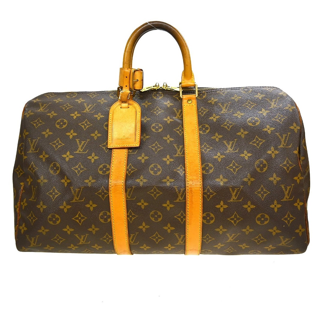 Louis Vuitton Keepall Monogram Canvas Travel Bag 45cm x 27cm x 20cm: Louis Vuitton Keepall Monogram Canvas Travel Bag 45cm x 27cm x 20cm This Louis Vuitton Keepall Bag features the iconic Monogram canvas and is designed for unisex use. The bag is finished in brown and 