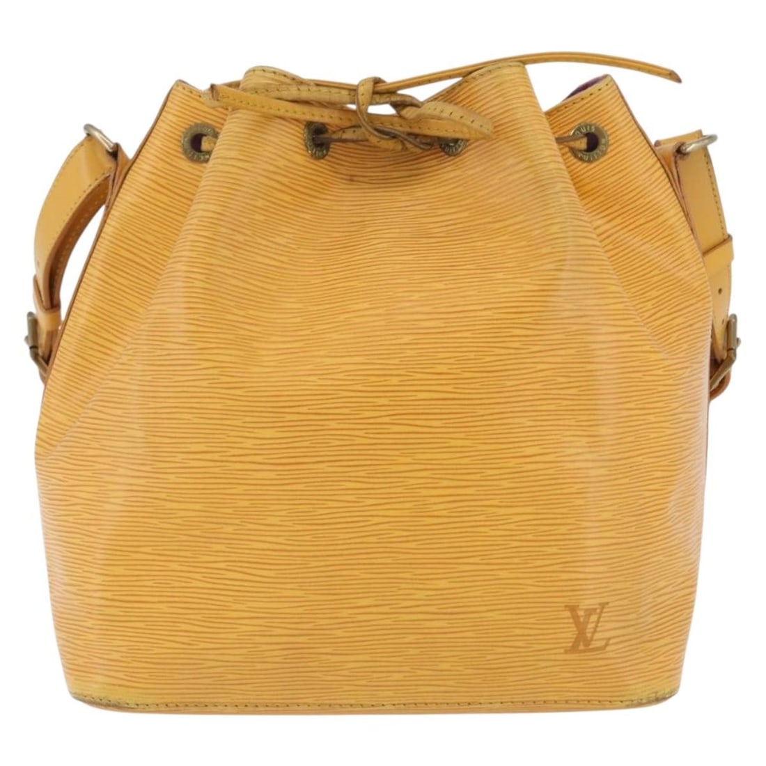 Louis Vuitton Epi Leather Petit Noe Yellow Shoulder Bag: Louis Vuitton Epi Leather Petit Noe Yellow Shoulder Bag This Louis Vuitton Petit Noe handbag is crafted from yellow Epi leather and designed for women. It features a spacious interior, drawstring clos
