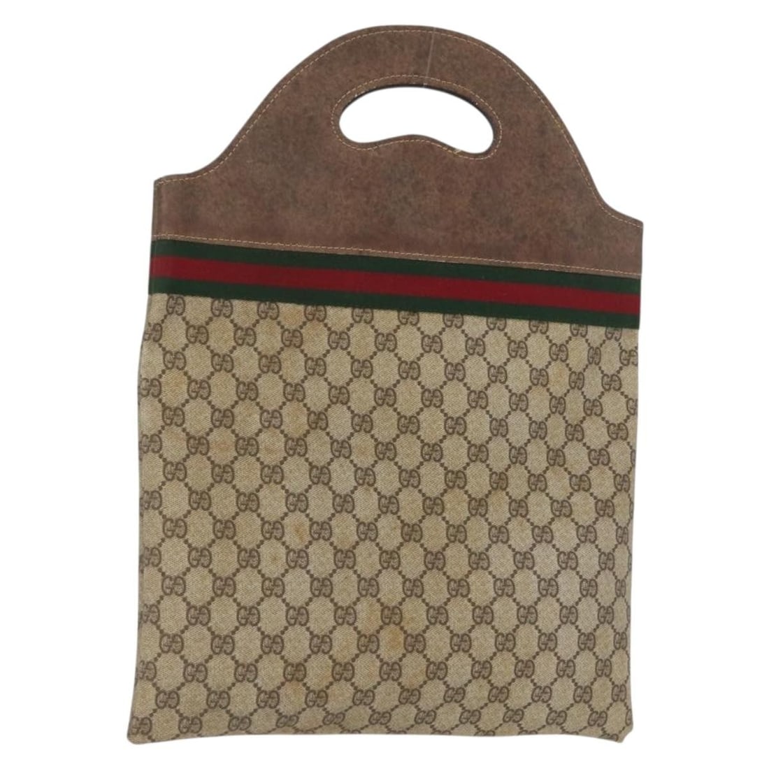 Beige Red Green GG Supreme Web Line Handbag by GUCCI PVC Leather: Beige Red Green GG Supreme Web Line Handbag by GUCCI PVC Leather This is a Gucci GG Supreme Web Sherry Line hand bag crafted from beige, red, and green PVC leather and GG canvas. The bag features a sp
