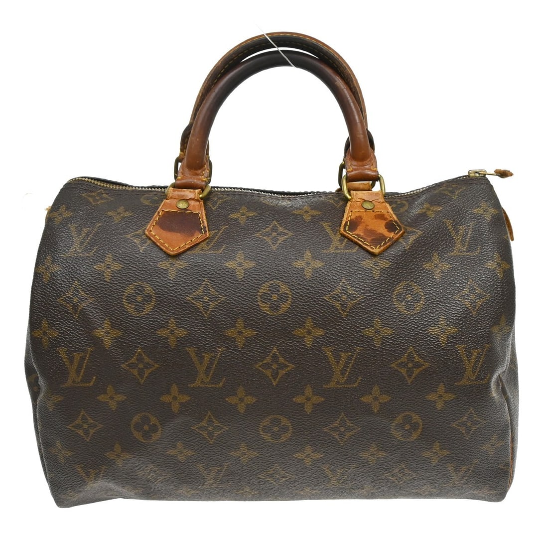 Louis Vuitton Speedy 30 Monogram Canvas Satchel Handbag: Louis Vuitton Speedy 30 Monogram Canvas Satchel Handbag This is a vintage Louis Vuitton Speedy 30 handbag crafted from the signature monogram canvas. It features double beige leather handles, a zip cl