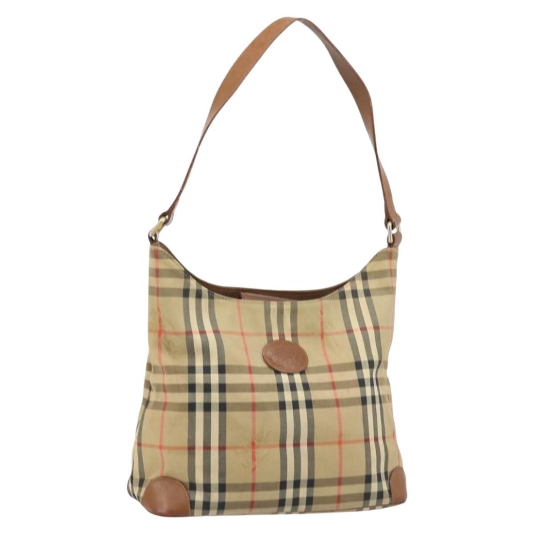 Burberrys Nova Check Beige Gold Canvas Shoulder Bag: Burberrys Nova Check Beige Gold Canvas Shoulder Bag This Burberrys Nova Check shoulder bag features a classic beige and gold canvas exterior with gold-tone accents. Designed for women, it offers a spa