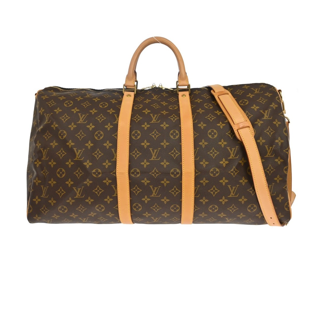 Louis Vuitton Monogram Keepall Bandouliere 55 Travel Duffle Bag: Louis Vuitton Monogram Keepall Bandouliere 55 Travel Duffle Bag This Louis Vuitton Keepall Bandouliere 55 is a vintage duffle bag crafted from the brand's signature monogram canvas. Designed for trave
