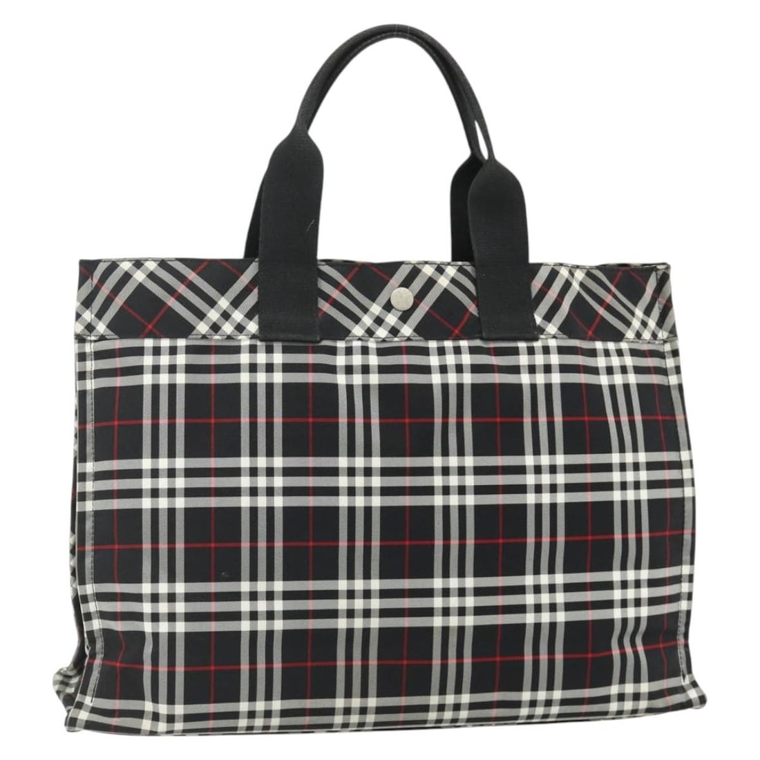 Burberrys Blue Label Nylon Tote Black Silver Japan: Burberrys Blue Label Nylon Tote Black Silver Japan This Burberrys Nova Check Blue Label handbag is crafted from black and silver nylon, offering a durable and stylish accessory. Designed for women, it