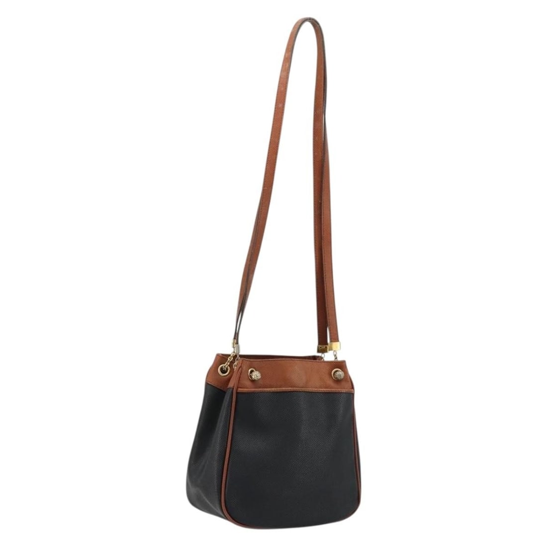 Black Gold Bottega Veneta PVC Leather Shoulder Bag Italy (1 of 18)