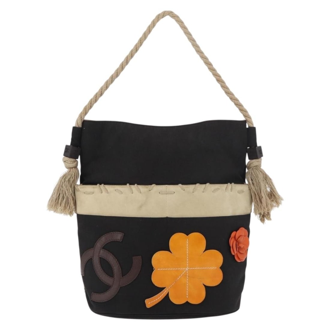 Chanel Camellia Black Canvas Shoulder Bag for Women 31cm x 36cm x 14cm: Chanel Camellia Black Canvas Shoulder Bag for Women 31cm x 36cm x 14cm The Chanel Camellia shoulder bag is crafted from black canvas and designed for women. It features a spacious interior and a disti