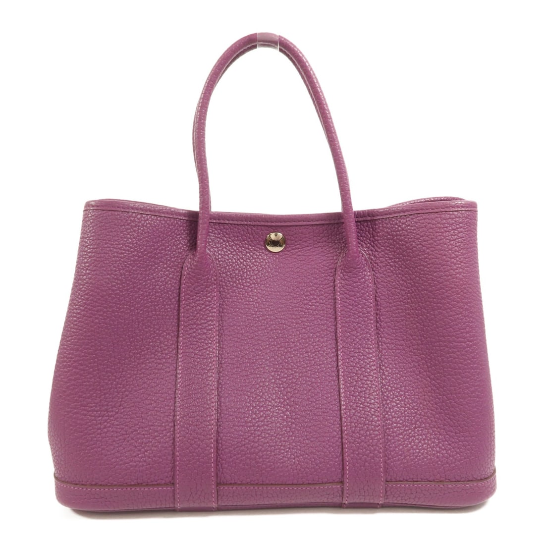 Hermes Garden Party TPM Purple Taurillon Clemence Tote Bag: Hermes Garden Party TPM Purple Taurillon Clemence Tote Bag This HERMES Garden Party TPM tote bag is crafted from Taurillon Clemence calfskin leather in a striking purple shade. Designed for women, it 